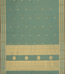 Shadow Green Handloom Kanchi Cotton Saree With Fish Buttas-KC1828