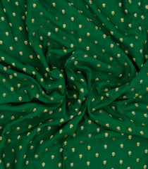 Green Handloom Banarasi Khaddi Georgette Silk Saree With Floral Motifs-BE1810