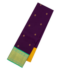 Dark Purple Korvai Handloom Kanchipuram Silk Saree With Ganga Jamuna Border-KA14212