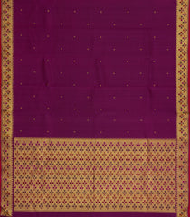 Burgundy Handloom Kanchipuram Silk Saree With Meena Buttas-KA15379