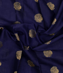 Navy Blue Woven Blended Viscose Saree With Zari Buttas-BL6086