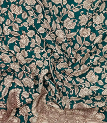 Sea Green Printed Kalamkari Cotton Saree -KAL1249
