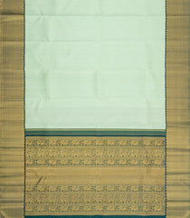 Mint Green Handloom Korvai Kanchipuram Silk Saree With Zari Checks-KA16214