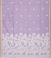 Lavender Woven Art Chanderi Saree With Floral Motifs-BL3902