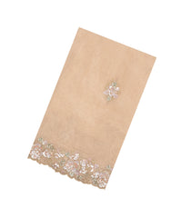 Cream Woven Pure Organza Silk Saree With Meena Floral Embroidery -EN2106