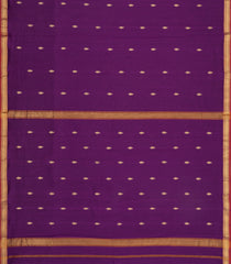 Dark Magenta Handloom Maheswari Silk Cotton Saree With Floral Buttas-SC4959