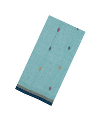 Light Blue Handloom Bengal Cotton Saree With Meena Buttas-BG1576