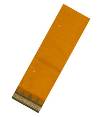 Mustard Handloom Kanchi Cotton Saree With Coin Buttas-KC1836