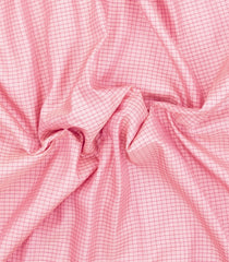 Baby Pink Handloom Gadwal Silk Saree With Checks & Contrast Border -GA0449
