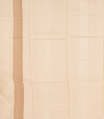 Cream Handwoven Tussar Silk Saree With Kamalam Motifs & Mango Vine Motifs in Border-Cream