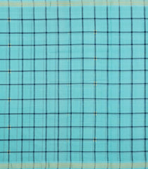 Turquoise Woven Kadappa Cotton Saree With Checks-KN0744