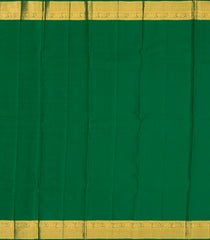 Dark Green Handloom Kanchipuram Silk Saree With Annam Buttas-KA12674