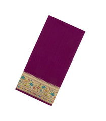 Magenta Woven Art Dupion Saree With Meena Floral Border-BL5933