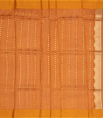 Rust Handloom Banarasi Organza Silk Saree With Floral Buttas-BE1713