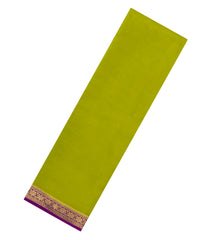 Olive Green Woven Mysore Silk Saree With Contrast Zari Border-MS3829
