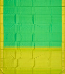 Aquamarine Handloom Kanchipuram Silk Saree With Green Border-KA12755