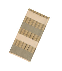 Beige Handloom Soft Silk Saree With Broken Stripes-SO4247