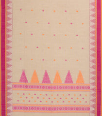 Taupe Handwoven Bengal Cotton Saree With Diamond Buttas-BG1517