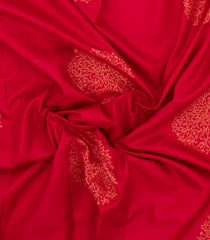 Red Handloom Soft Silk Saree With Floral Buttas & Contrast Pallu-SO4404