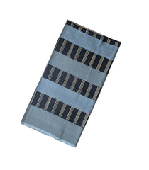 Black & Grey Handloom Soft Silk Saree With Stripes-SO4160