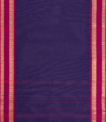 Purple Woven Chettinad Cotton Saree With Contrast Border-CN1910