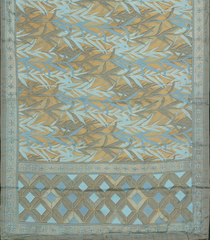 Grey Woven Synthetic Brasso Saree With Printed Floral Motifs-BL4902