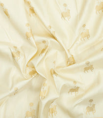 Off White Handloom Kanchipuram Silk Saree With Cow Buttas-KA15904