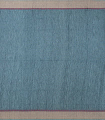 Dark Grey Handwoven Bengal Cotton Saree With Mango Buttas-BG1512