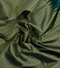 Green Handloom Korvai Kanchipuram Rising Border Silk Saree-KA15256