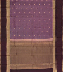 Lilac Woven Pure Silk Saree With Buttas & Contrast Border-KA15623