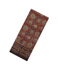 Maroon Handloom Chanderi Cotton Saree With Printed Motifs-CC1368