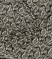 Black Printed Kalamkari Cotton Saree -KAL1251
