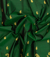 Green Handloom Kanchipuram Silk Saree With Zari Stripes-KA15300