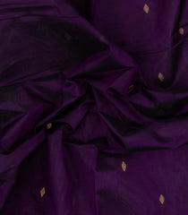 Purple Handloom Silk Cotton Saree With Buttas & Contrast Border-SC4494