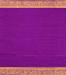 Purple Handloom Kanchipuram Silk Saree With Zari Buttas & Stripes-KA14148
