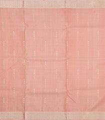 Peach Handloom Soft Tussar Silk Saree With Butats & Contrast Border-TU3743