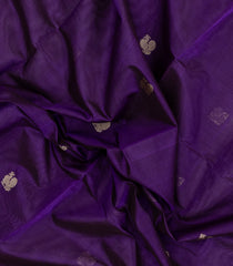 Purple Handloom Silk Cotton Saree With Buttas-SC4331