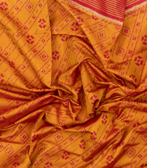 Mustard Handloom Rajkot Patola Ikat Silk Saree With Tie & Dye Pallu-IK0486