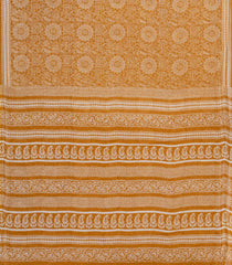 Orange Printed Jaipur Cotton Saree With Tribal Motifs-JC1477