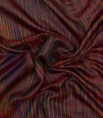 Maroon Handloom Chanderi Cotton Saree With Multi Colour Stripes-CC1590