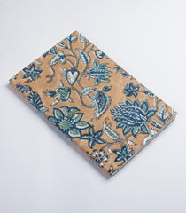 Beige 9 X 6 Inch Bagru Dabu Block Printed 96 Page Handmade Notebook-ACS1003