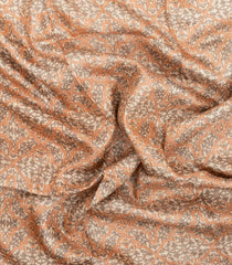 Light Peach Printed Pure Silk Saree With Floral Motifs-PS0777