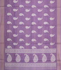 Lavender Printed Synthetic Dola Silk Saree With Zari Stripes & Border-SY0308