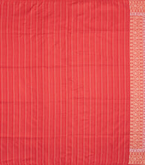 Red Handloom Banarasi Silk Saree With Floral Zari Motifs-BE1777