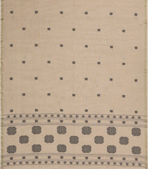 Taupe Handloom Bengal Cotton Saree With Floral Buttas-BG1844