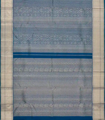 Peacock Blue Handloom Kanchipuram Silk Saree With Annam Motifs-KA14275