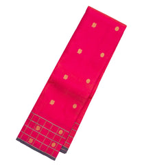 Hot Pink Handloom Kanchipuram Silk Saree With Annam Chakaram Buttas-KA12734