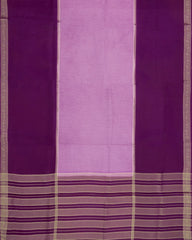 Lavender Woven Blended Viscose Saree With Contrast Border-BL5598