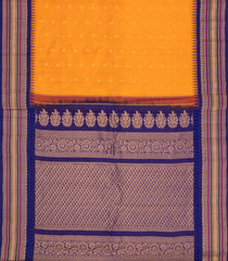 Mango Yellow Handloom Gadwal Silk Saree With Buttas & Contrast Border-GA0425