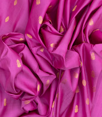 BubbleGum Pink Handloom Gadwal Silk Saree With Buttas & Contrast Border-GA0165